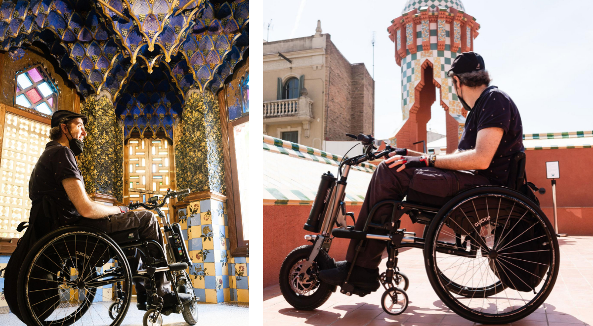 el patio de casa Vicens totalmente accesible para silla de ruedas