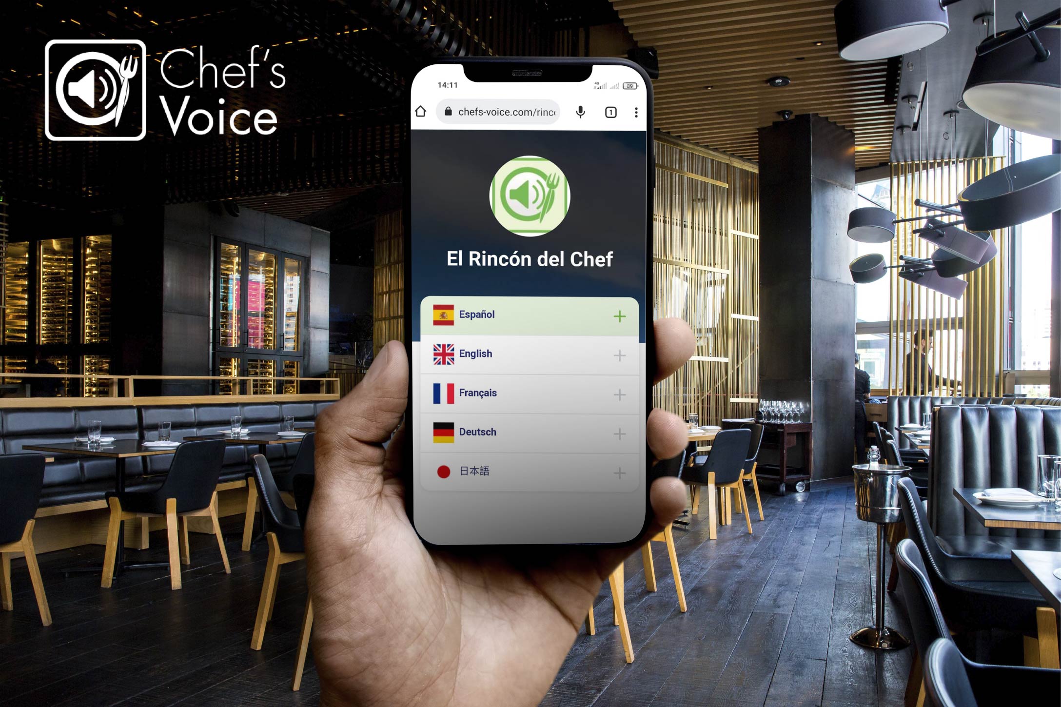 vista de la App de chef's voice